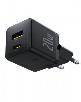 Adaptér Baseus Palm Fast USB-A + USB-C 20W Black