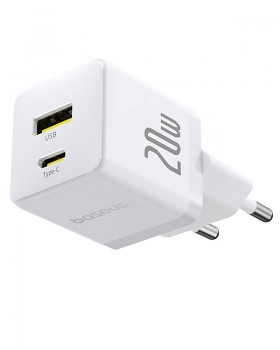 Adaptér Baseus Palm Fast USB-A + USB-C 20W White