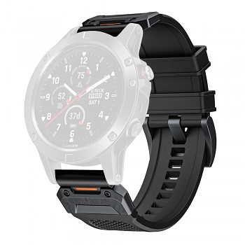 Techsuit – řemínek QuickFit 22mm (W068) – Garmin Fenix 5/5 Plus 6/6 Pro/7/Forerunner 935/945/970/ Approach S60 – černý