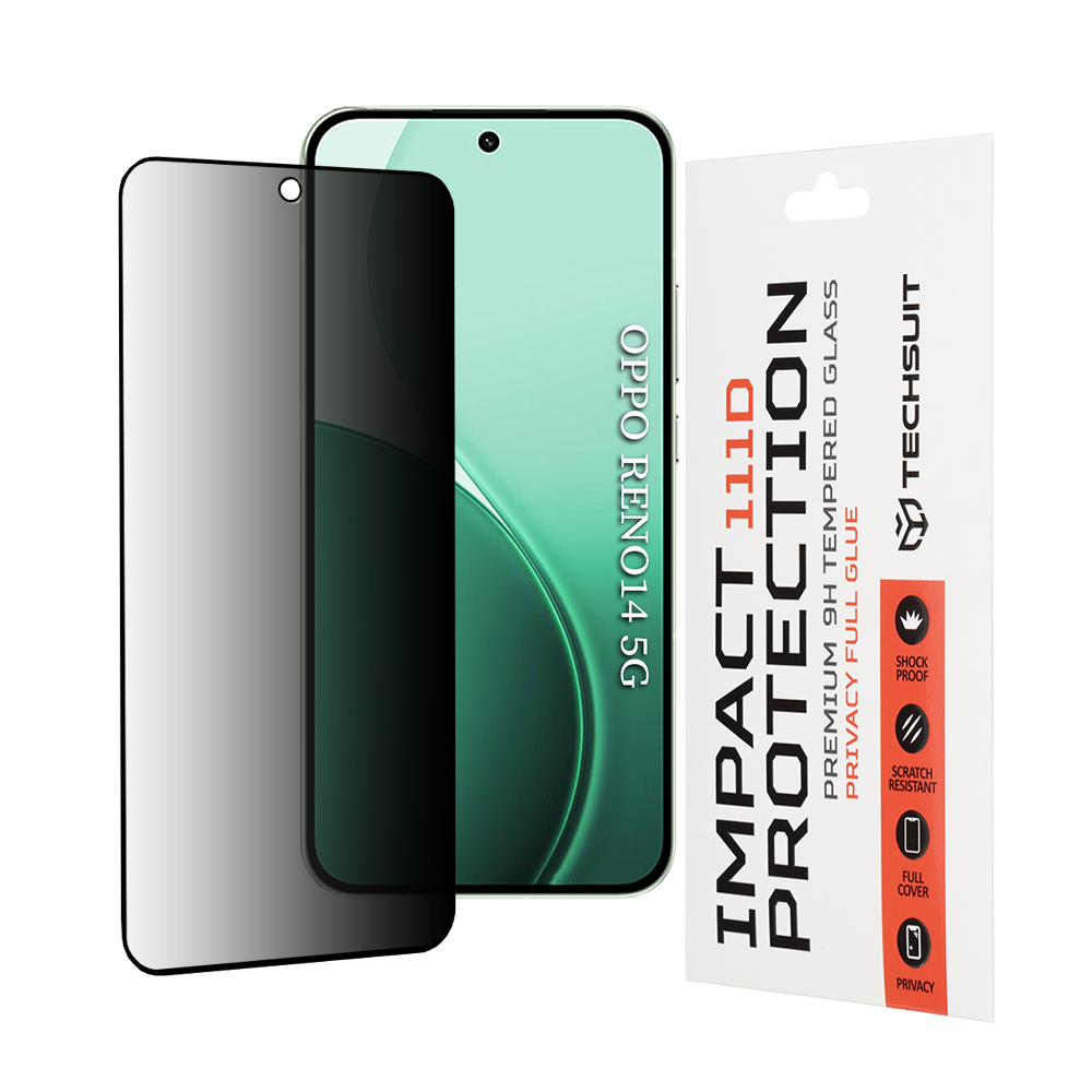Levně Techsuit - 111D Privacy Full Glue - Oppo Reno14 - černá