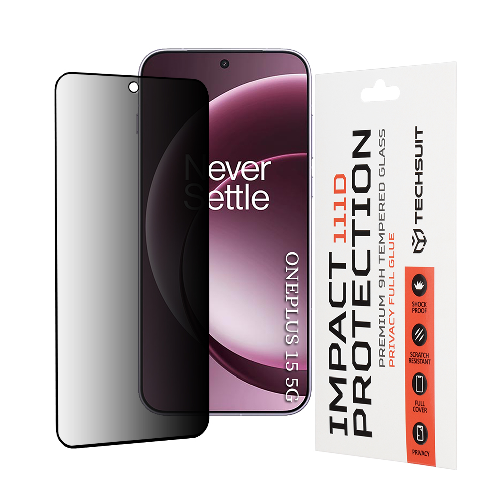 Levně Techsuit - 111D Privacy Full Glue - OnePlus 15 - černá
