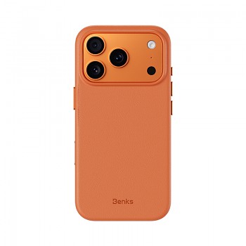 Magnetické silikonové pouzdro Benks Vita Pro (A070) pro iPhone 17 Pro Max s tlačítkem pro ovládání fotoaparátu, oranžové