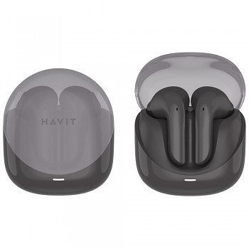 Havit – bezdrátová sluchátka Modern Buds (TW974) – pro hraní her, s mikrofonem, Bluetooth 5.3, TWS, ENC, USB-C, 400mAh – černá