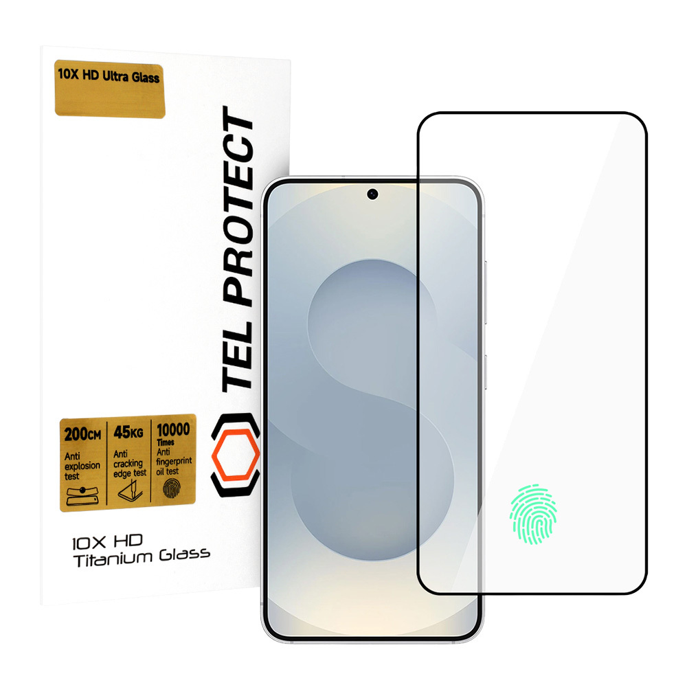 Levně Tvrzené sklo Tel Protect 10X HD Titanium pro Samsung Galaxy S25 Plus-S24 Plus (s odemykáním otiskem prstu)