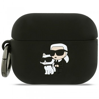 Karl Lagerfeld – silikonová hlava Karl & Choupette 3D (KLAP3RUNKC) – Apple AirPods Pro 3 – černá