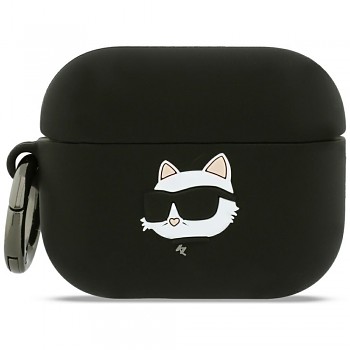 Karl Lagerfeld – silikonová hlava Choupette 3D (KLAP3RUNCHK) – Apple AirPods Pro 3 – černá