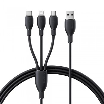 Baseus - datový kabel ultra rychlý (P10376303121-01) - rychlonabíjení, USB na micro-USB, Lightning, USB-C, 3.5A, 0.8m - Cosmic Black