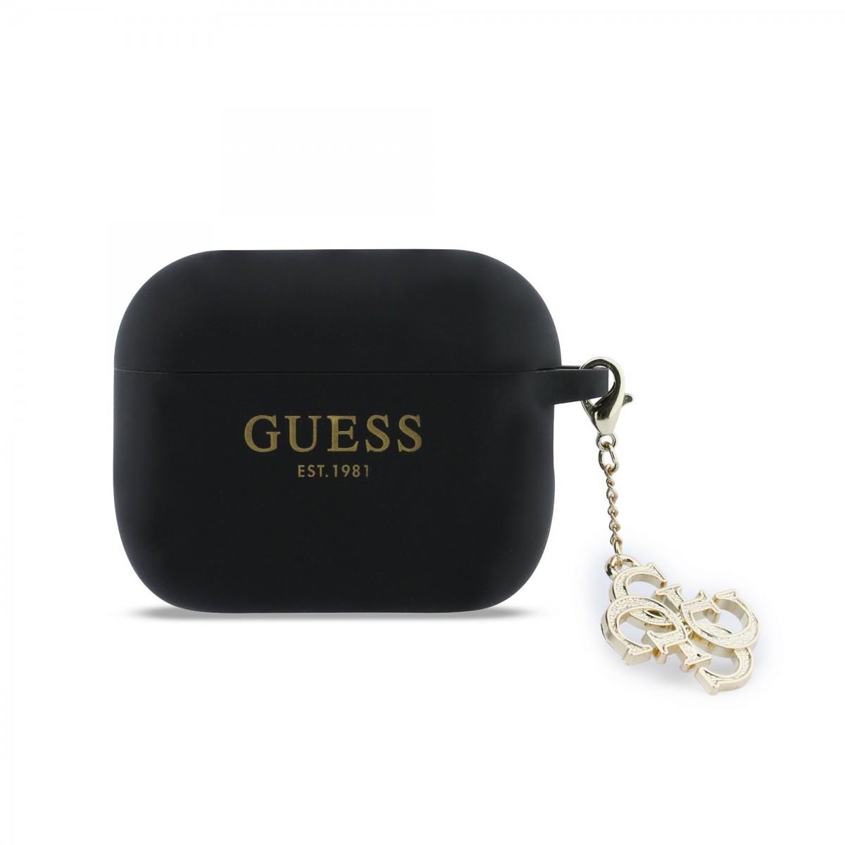 Levně Silikonové pouzdro Guess 4G Charm pro AirPods Pro 3 Black