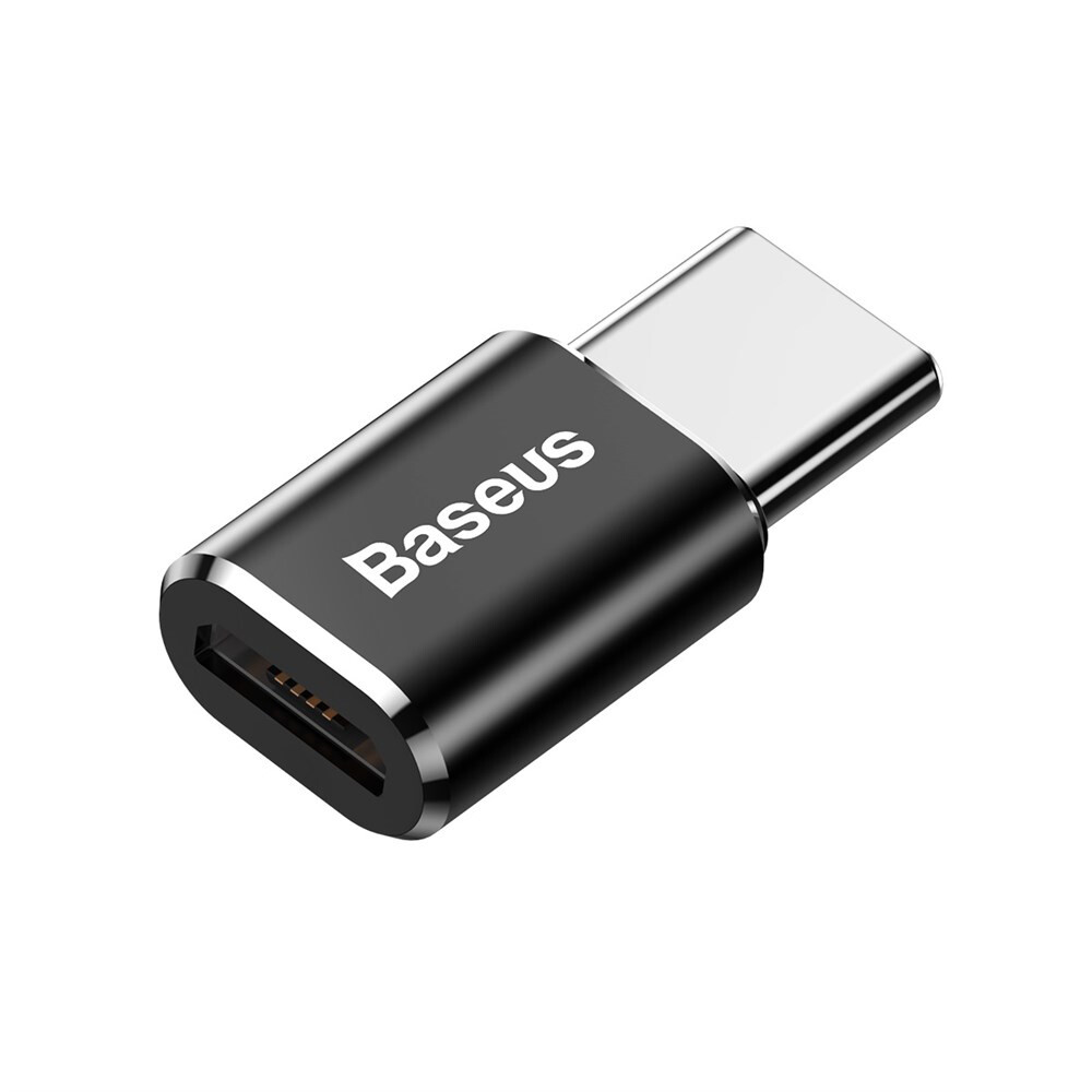 Levně Baseus - OTG adaptér (CAMOTG-01) - micro-USB samice na Type-C samec - černý