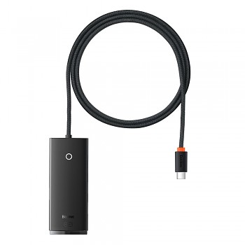 Baseus – adaptér rozbočovač řady Lite (WKQX030401) – USB-C na 4x USB 3.0, Type-C, 1m – černý