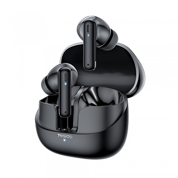 Yesido - bezdrátová sluchátka (TWS26) - stereo, s mikrofonem, Bluetooth, 13mm reproduktor, design do uší, 250mAh - černá