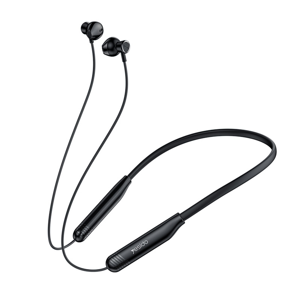 Yesido - bezdrátová sluchátka (YSP20) - magnetická, s nákrčníkem, s Bluetooth V5.3, 400mAh, Type-C - černá