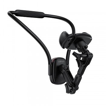 Acefast - držák telefonu na krk (E33) - pro GoPro, telefon, s objímkou, 360° nastavitelný, bezpečné uchycení, silikonový nákrčník - černý