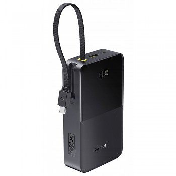 Baseus – powerbanka EnerFill Bipow2 Pro (E0027701) – vestavěný USB-C kabel, 20000 mAh, 22,5 W, digitální displej – Cosmic Black