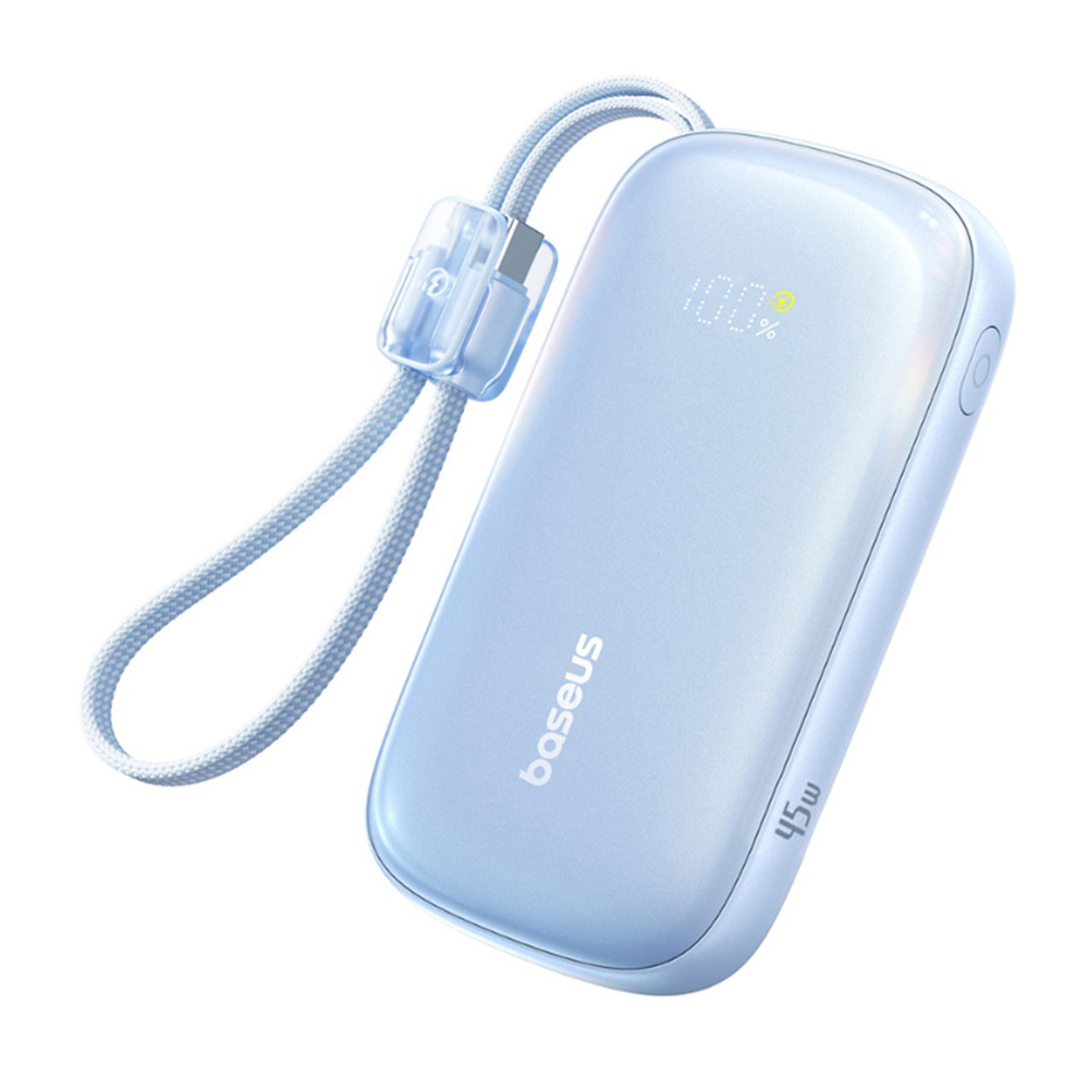 Levně Baseus – powerbanka EnerFill FC21 Qpow 3 Ultra (E0027Q03) – s odpojitelným kabelem, 10000mAh, 45W, USB, USB-C – Galaxy Blue