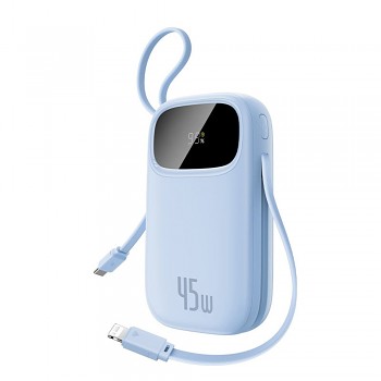 Baseus - powerbanka EnerFill FC31 Qpow 3 (E0028C03) - USB-C/Lightning kabely, 10000mAh, 45W, digitální displej - Galaxy Blue