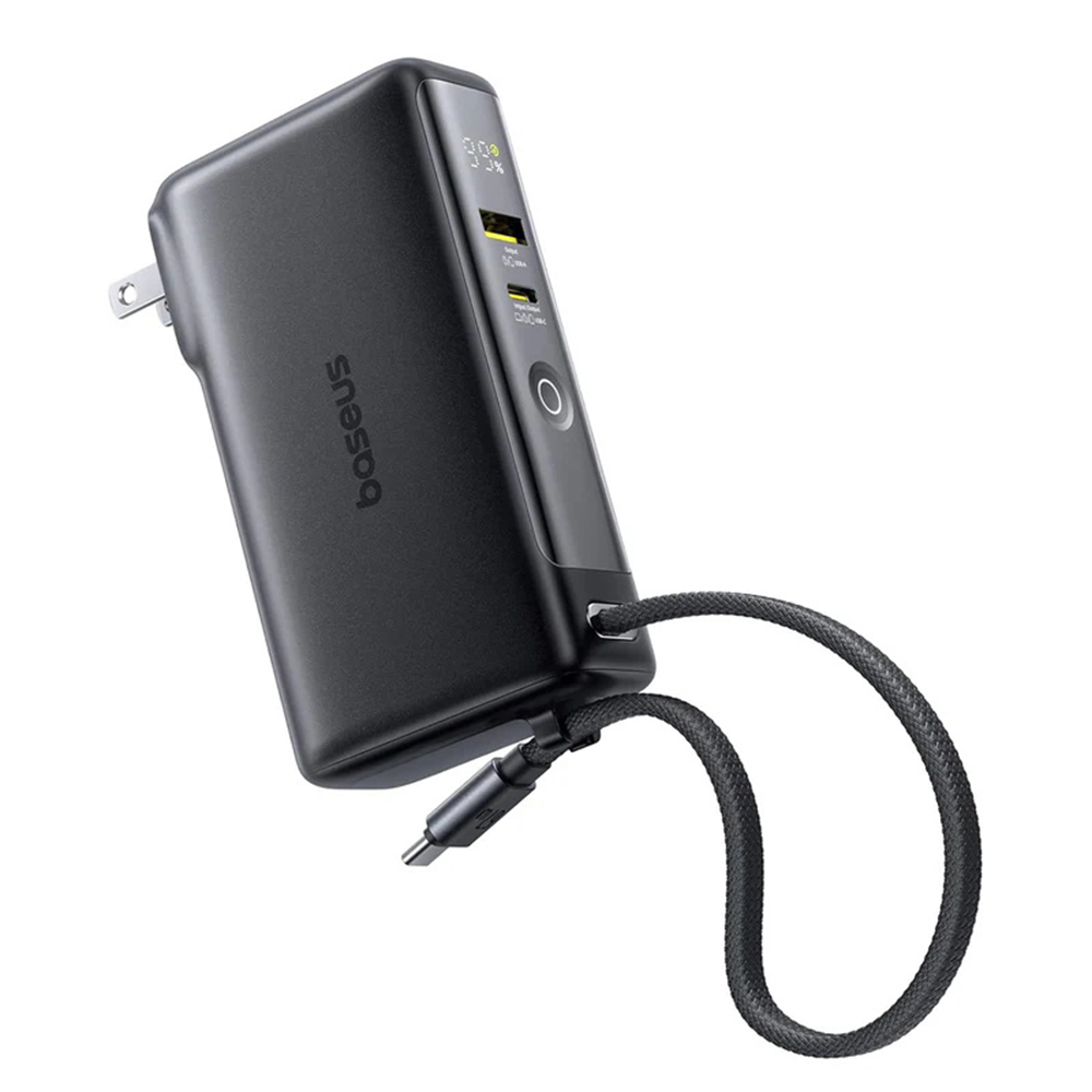 Levně Baseus - Power Bank Nomos NT11 Omni (P10078807123-00) - s USB-C kabelem, 10000mAh, 67W, digitální displej - Cosmic Black