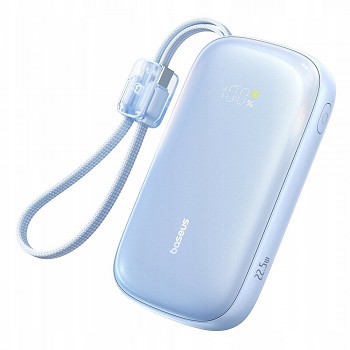 Baseus – powerbanka EnerFill FC21 Qpow 3 Ultra (E0027M03) – s odpojitelným kabelem, 20000mAh, 22.5W, USB, USB-C – Galaxy Blue