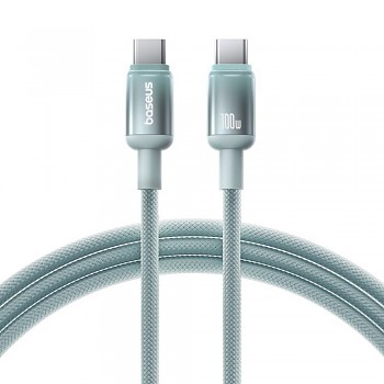 Baseus - datový kabel Discolor (E0420700) - USB-C na USB-C, 100W, 480Mbps, 1m - modrá/zelená