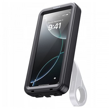 Baseus - vodotěsné pouzdro PrimeTrip VB1 RainShield (C0013D01) - pro magnetický držák na kolo, 360° kryt, nastavitelné, 6,9" - černé