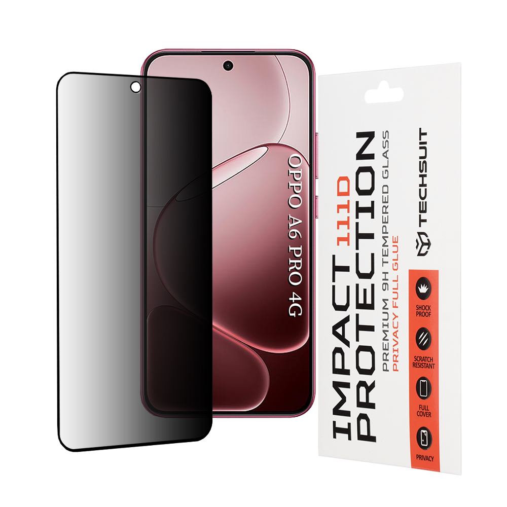 Levně Techsuit - 111D Privacy Full Glue - Oppo A6 Pro 4G / A6 Pro 5G - černá