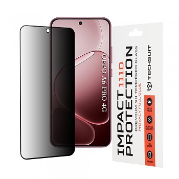 Techsuit - 111D Privacy Full Glue - Oppo A6 Pro 4G / A6 Pro 5G - černá