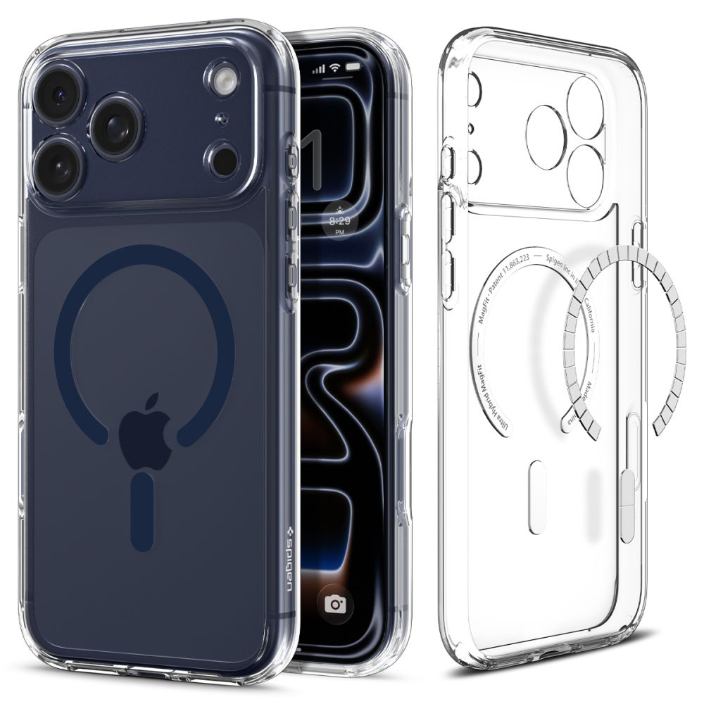 Levně Spigen - Ultra Hybrid MagSafe - iPhone 17 Pro Max - průhledný / tmavě modrý