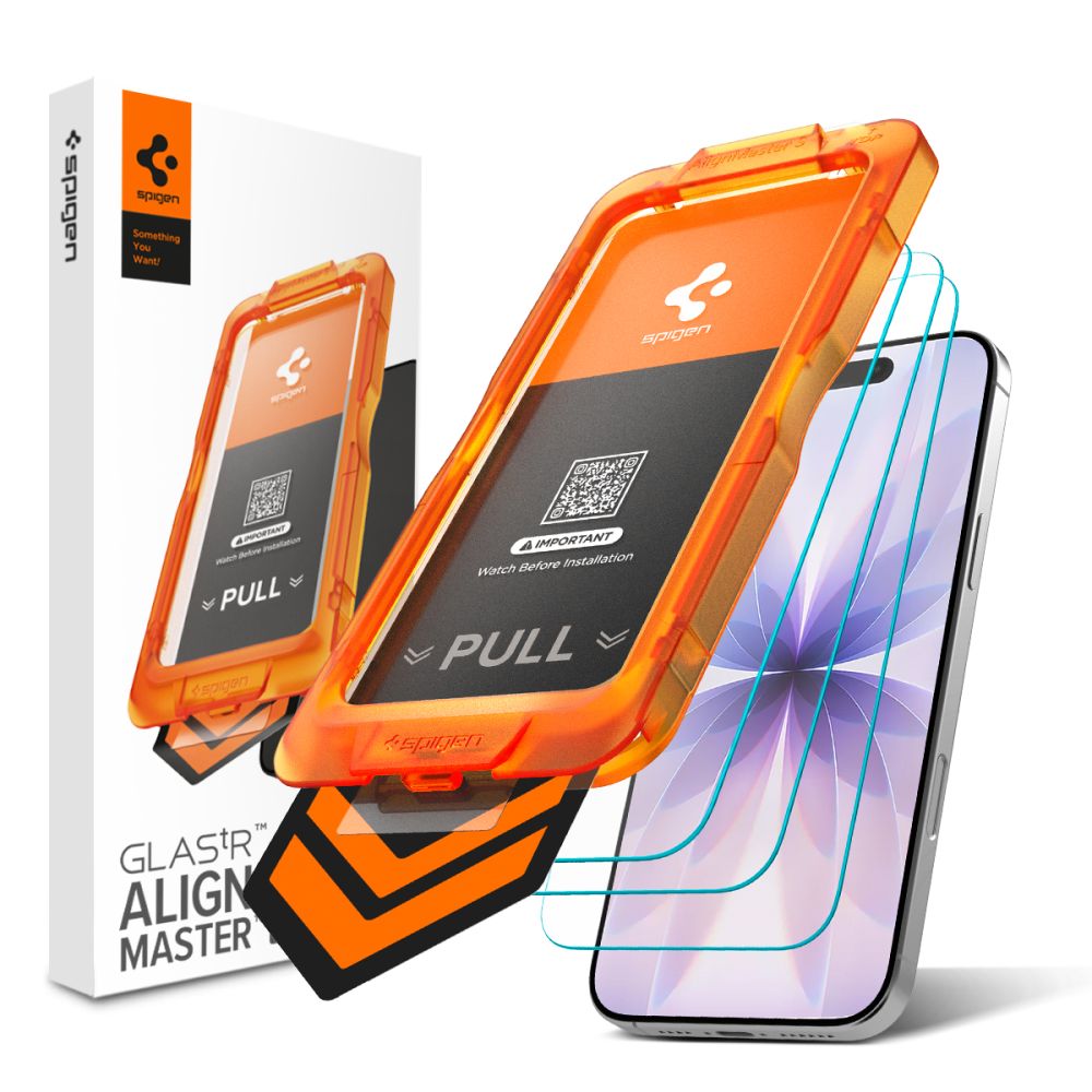 Levně Spigen - Glas.tR Align Master Slim (3 balení) - iPhone 17 - čirý