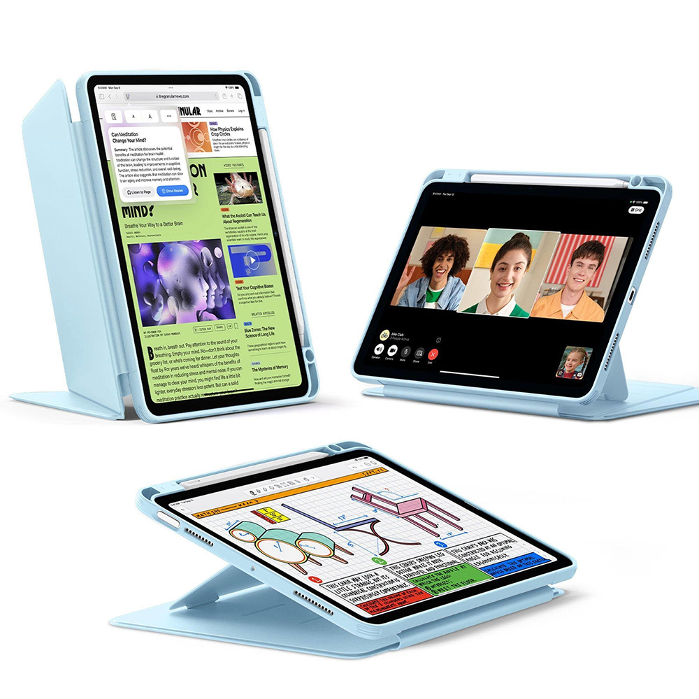 Levně ESR - Flip Hybrid (s držákem na tužku) - iPad Air 4 (2020) / Air 5 (2022) / Air 11 (2024) / Air 11 (2025) - Sky Blue