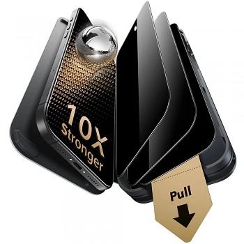 ESR - Corning Gorilla Glass UltraFit Privacy™ (3 balení) - iPhone 17 Pro - černá