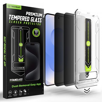 Techsuit - [kompatibilní s odemykáním otiskem prstu] TitanGlass CrystalHD (2 kusy) - Samsung Galaxy S26 - Soukromí