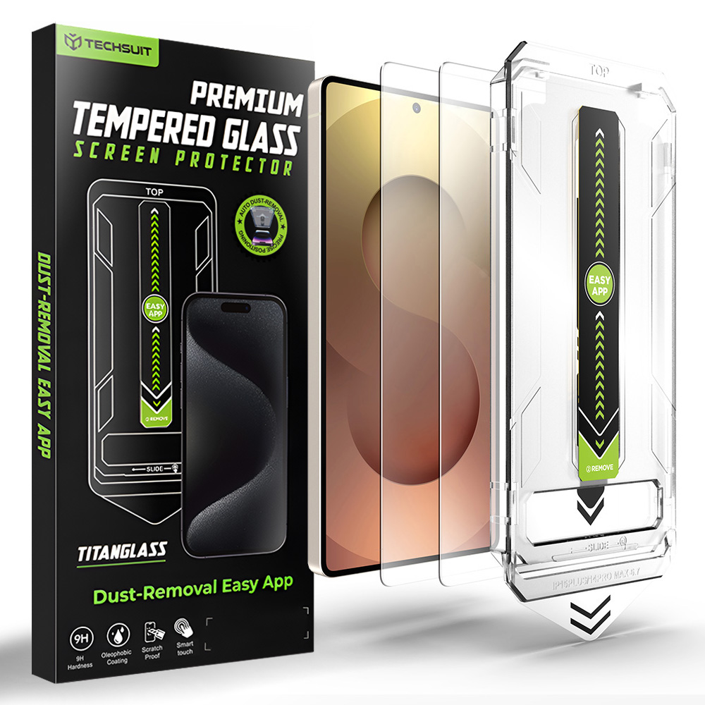 Levně Techsuit - [kompatibilní s odemykáním otiskem prstu] TitanGlass CrystalHD (2 balení) - Samsung Galaxy S26 Ultra - čirý