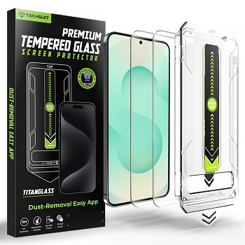 Techsuit - [kompatibilní s odemykáním otiskem prstu] TitanGlass CrystalHD (2 balení) - Samsung Galaxy S26 Plus - čirý