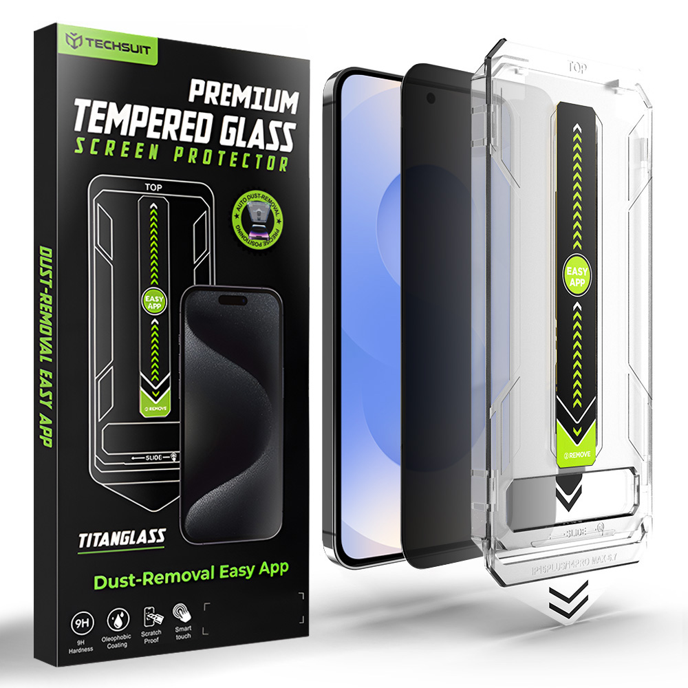 Levně Techsuit - [kompatibilní s odemykáním otiskem prstu] TitanGlass CrystalHD - Samsung Galaxy S26 - Privacy