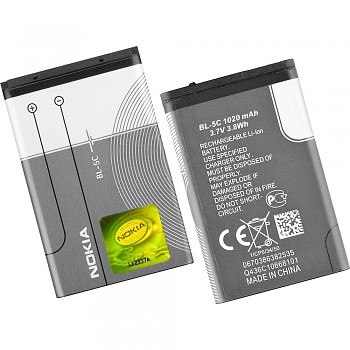 OEM – baterie do telefonu BL-5C (00093) – Nokia 3650 / 6600 / 220 / 3310 (2017) / 110 (2022) / 208 / 207 – 1020mAh – šedá