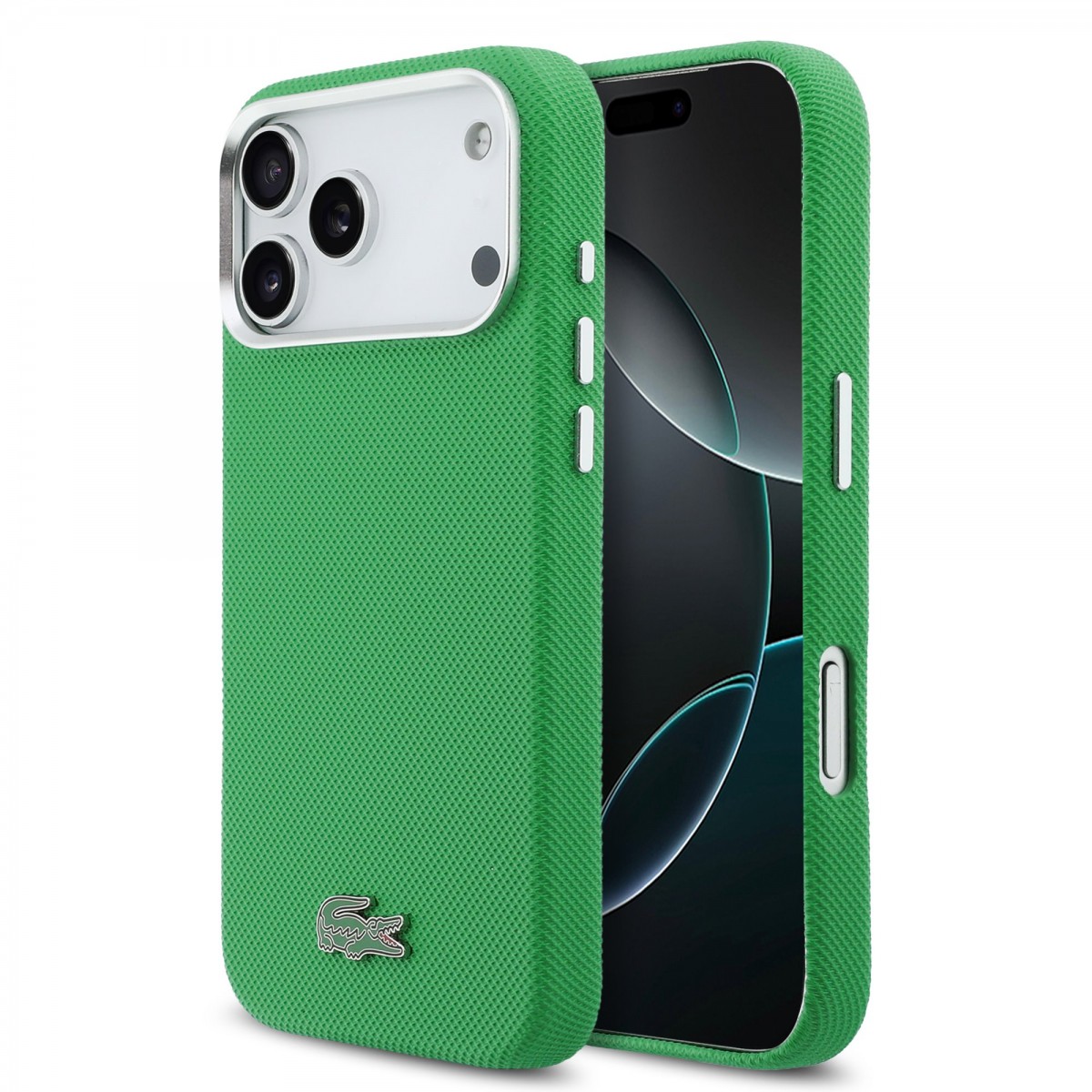 Levně Zadní kryt Lacoste Iconic Petit Pique Metal Logo MagSafe pro iPhone 17 Pro Max Green