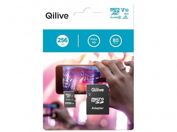 Paměťová karta microSDXC 256GB Qilive Class 10 vč. Adaptéru