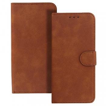 Univerzální knížkové pouzdro COMMON (SIZE XL) pro Samsung A12/A13 4G/A34 5G/A02S/Xiaomi Redmi 12 4G/12C/Note 12 4G/12 Pro 5G/Oppo A53S/A72/A92 brown