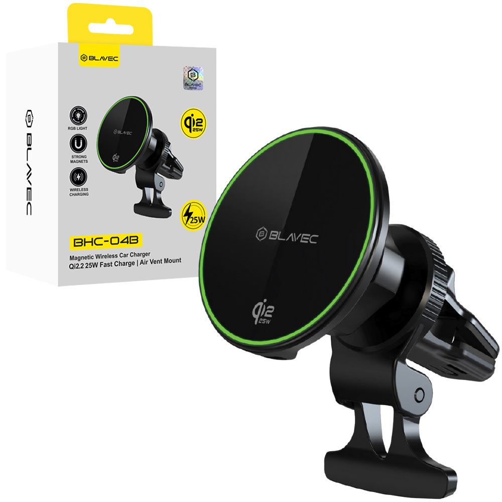 Levně Držák do auta Blavec BHC-04B Qi2.2 25W Magnetic s bezdrátovým nabíjením (BHC04B-MAVIB) černý