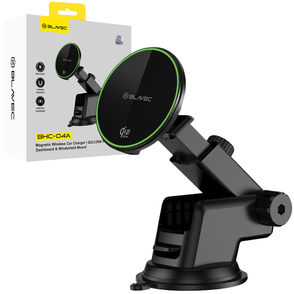 Držák do auta Blavec BHC-04A Qi2.2 25W Magnetic s bezdrátovým nabíjením (BHC04A-MWIB) černý