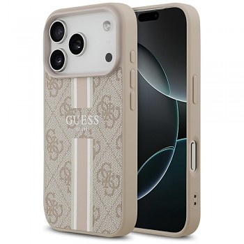 Guess - pevné pouzdro 4G Printed Stripes MagSafe (GUHMP17LP4RPSP) - iPhone 17 Pro - růžové