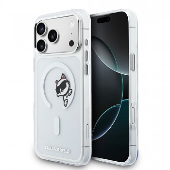 Zadní kryt Karl Lagerfeld IML Choupette Peekaboo MagSafe pro iPhone 17 Pro Max Transparent