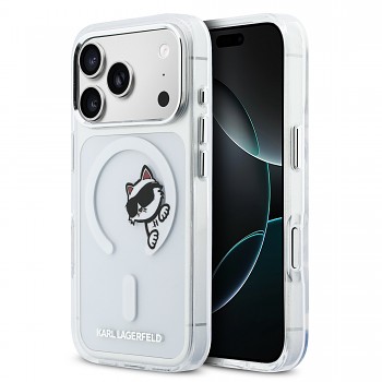 Zadní kryt Karl Lagerfeld IML Choupette Peekaboo MagSafe pro iPhone 17 Pro Transparent