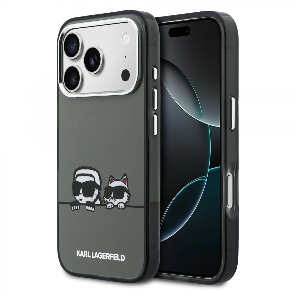 Levně Zadní kryt Karl Lagerfeld IML K&CH Heads Logo MagSafe pro iPhone 17 Pro Max Black