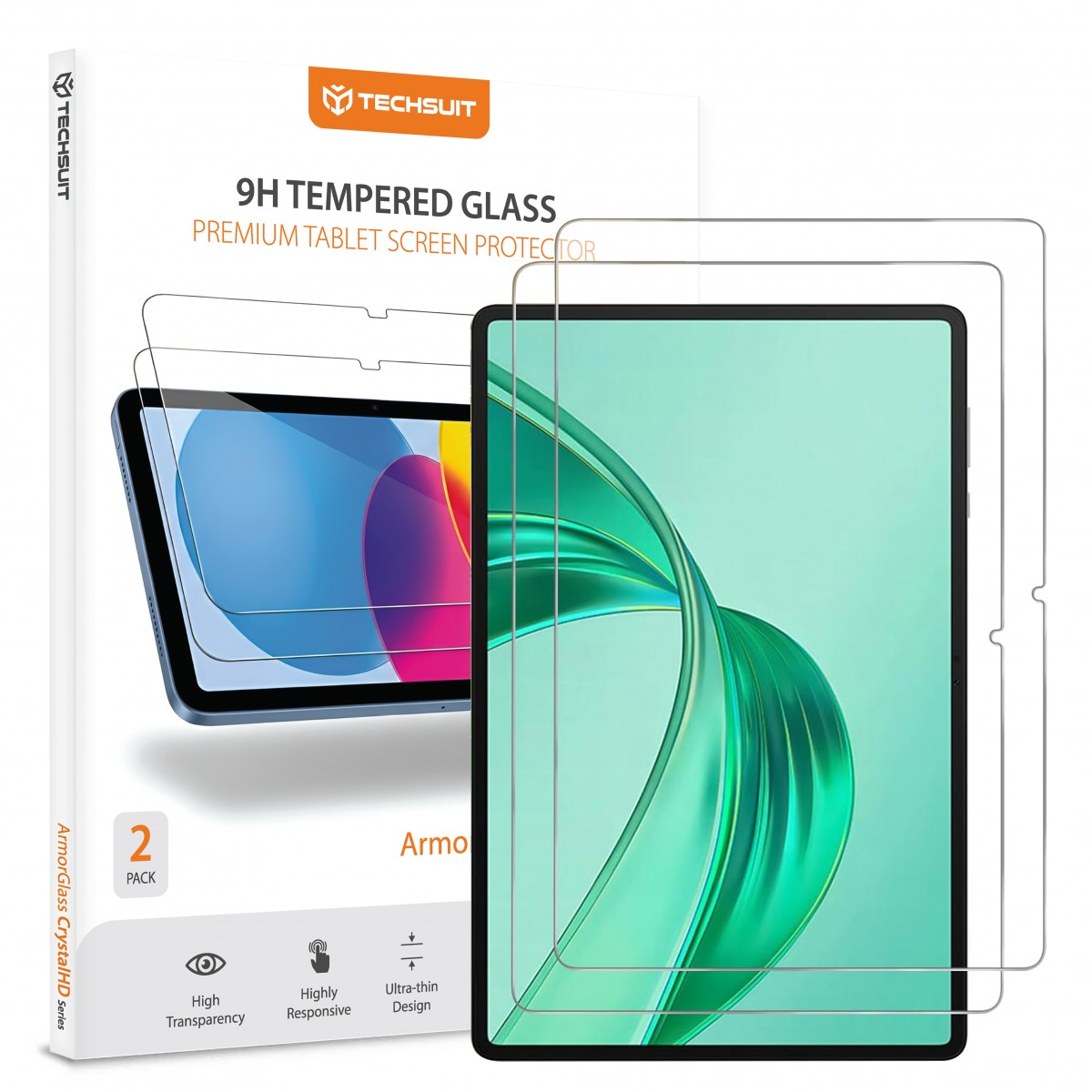 Techsuit - ArmorGlass CrystalHD (2 ks) - Honor Pad X8a / Oppo Pad (2022) / Xiaomi Pad 6 / Pad 6 Pro - čirá