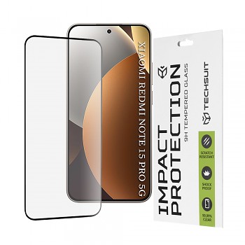 Techsuit - 111D celoplošné / celolepící ochranné sklo - Xiaomi Redmi Note 15 Pro 5G - černé