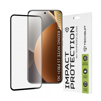 Techsuit - 111D plné pokrytí / sklo s lepením po celé ploše / pro 3D zakřivený displej - Xiaomi Redmi Note 15 Pro+ 5G / Poco M8 Pro 5G - černé