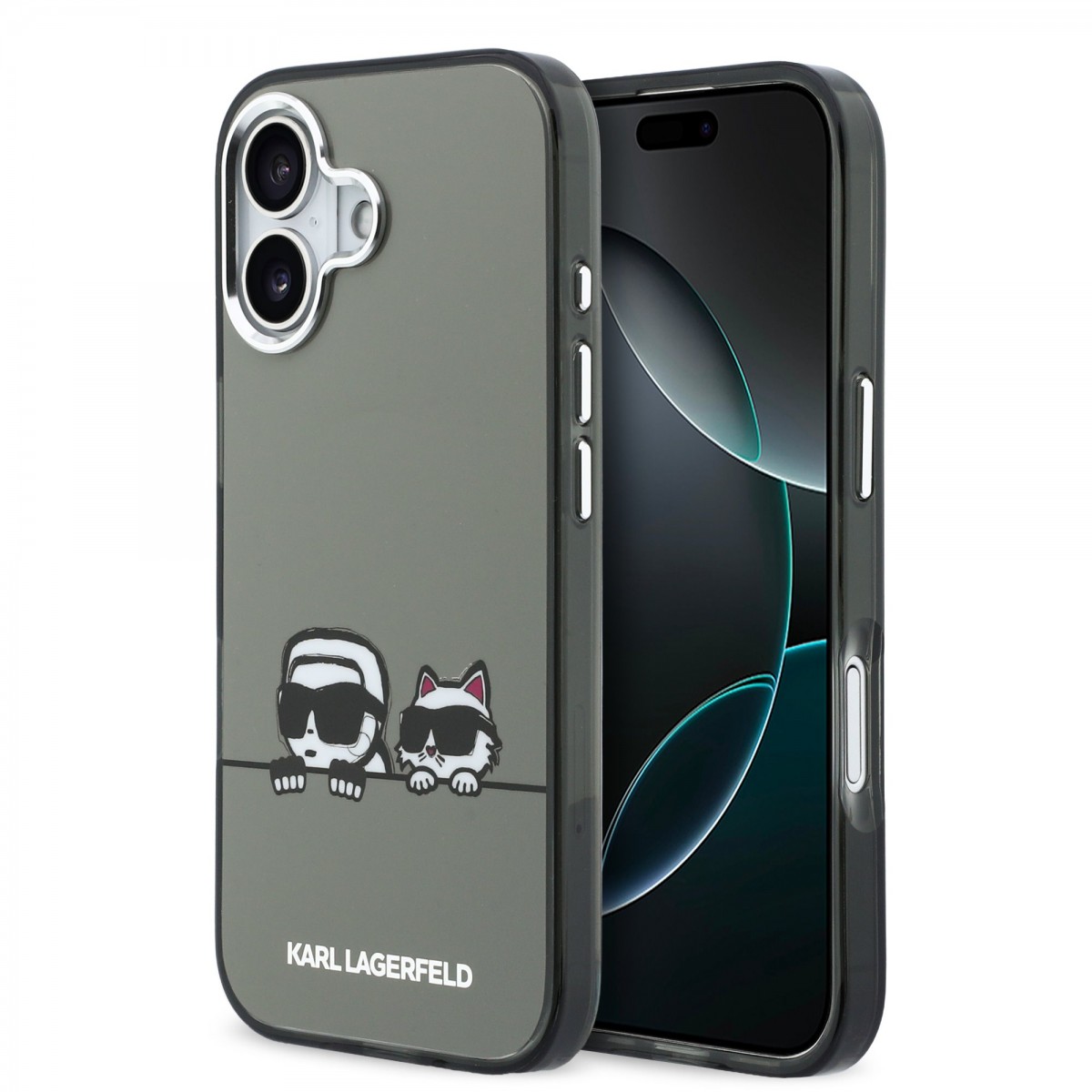 Levně Zadní kryt Karl Lagerfeld IML K&CH Heads Logo MagSafe pro iPhone 17 Black
