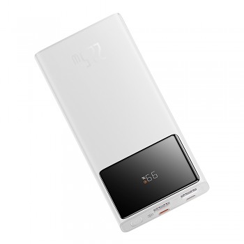 Baseus - powerbanka Star-Lord (PPXJ100002) - 2x USB, Type-C, micro-USB, 22,5 W, 10000 mAh, kabel Type-C, 3 A, 30 cm - bílá