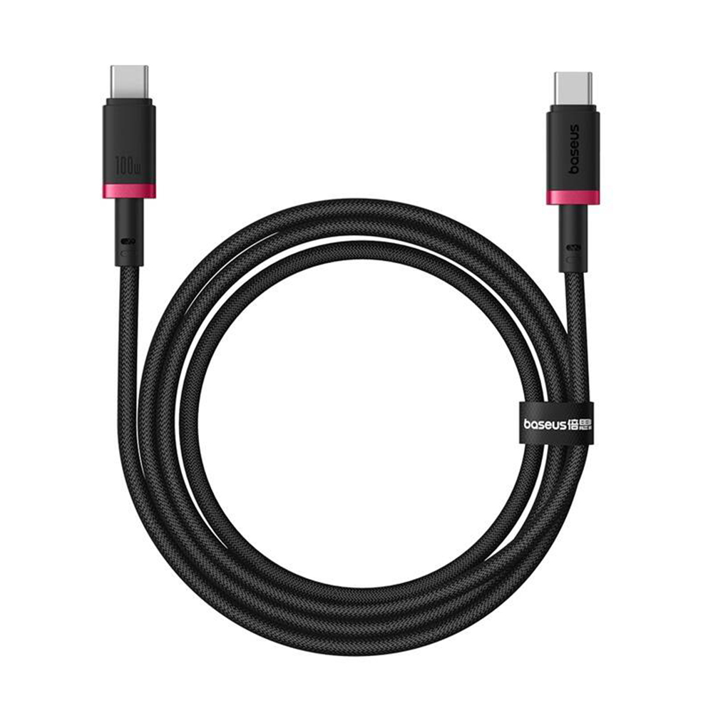 Levně Baseus - datový kabel Dura Series (P10377803U01-01) - pro MacBook, Type-C, rychlé nabíjení, PD 100W, 480Mbps, 1m - červeno-černý